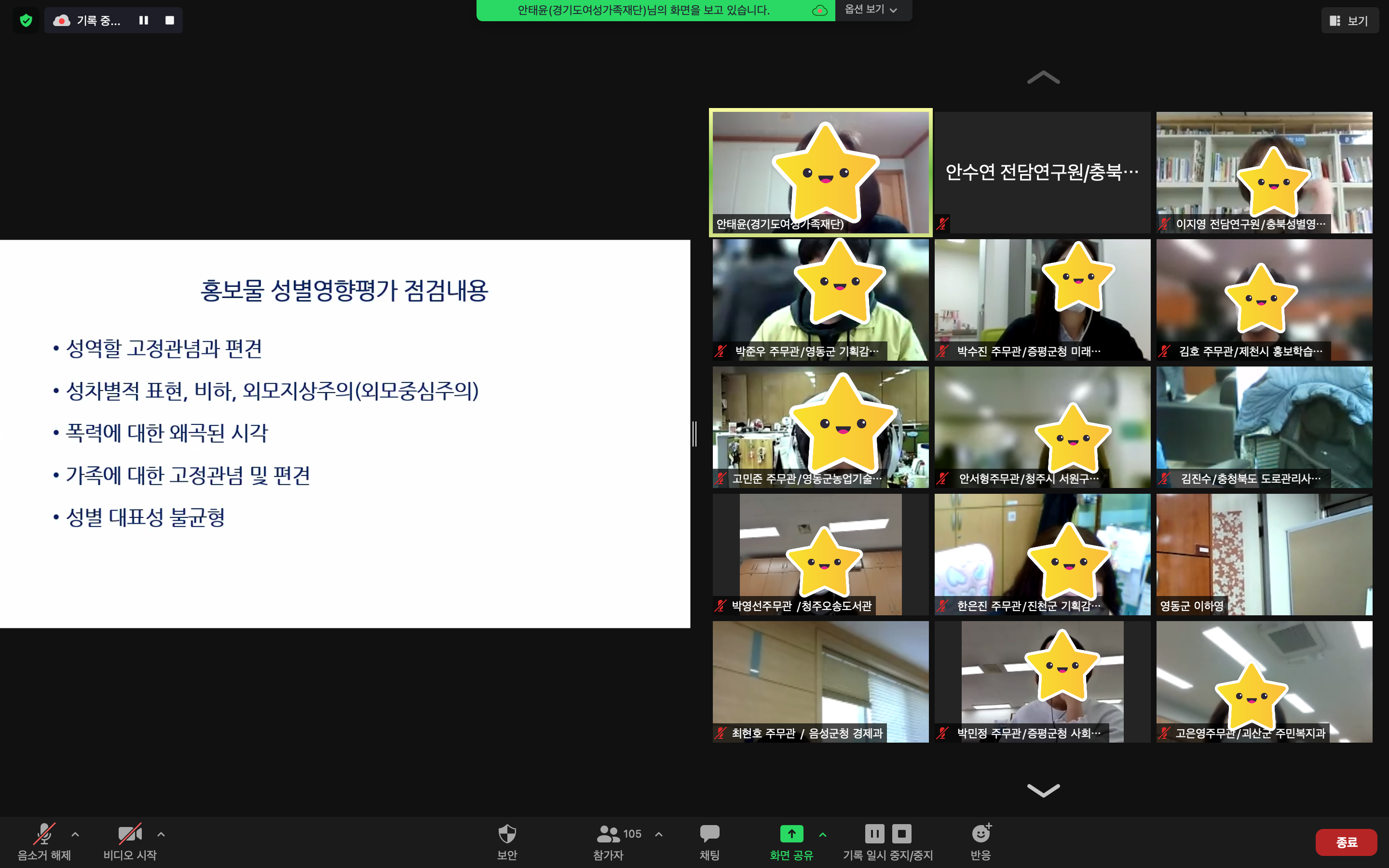 홍보물 성별영향평가와 성인지 감수성 교육